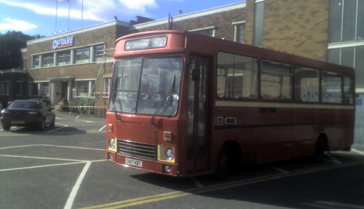 1807 returns to Leeds. Pictured at the Optare factory